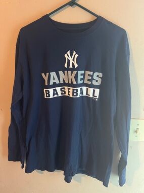 YANKEES BASEBALL LONG SLEEVE SHIRT BY FANATICS NAVY SIZE XL